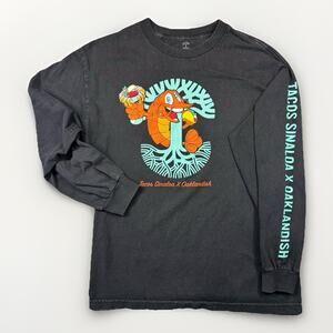 Oaklandish Tacos Sinaloa Long Sleeve Graphic Tee Black Small 0994